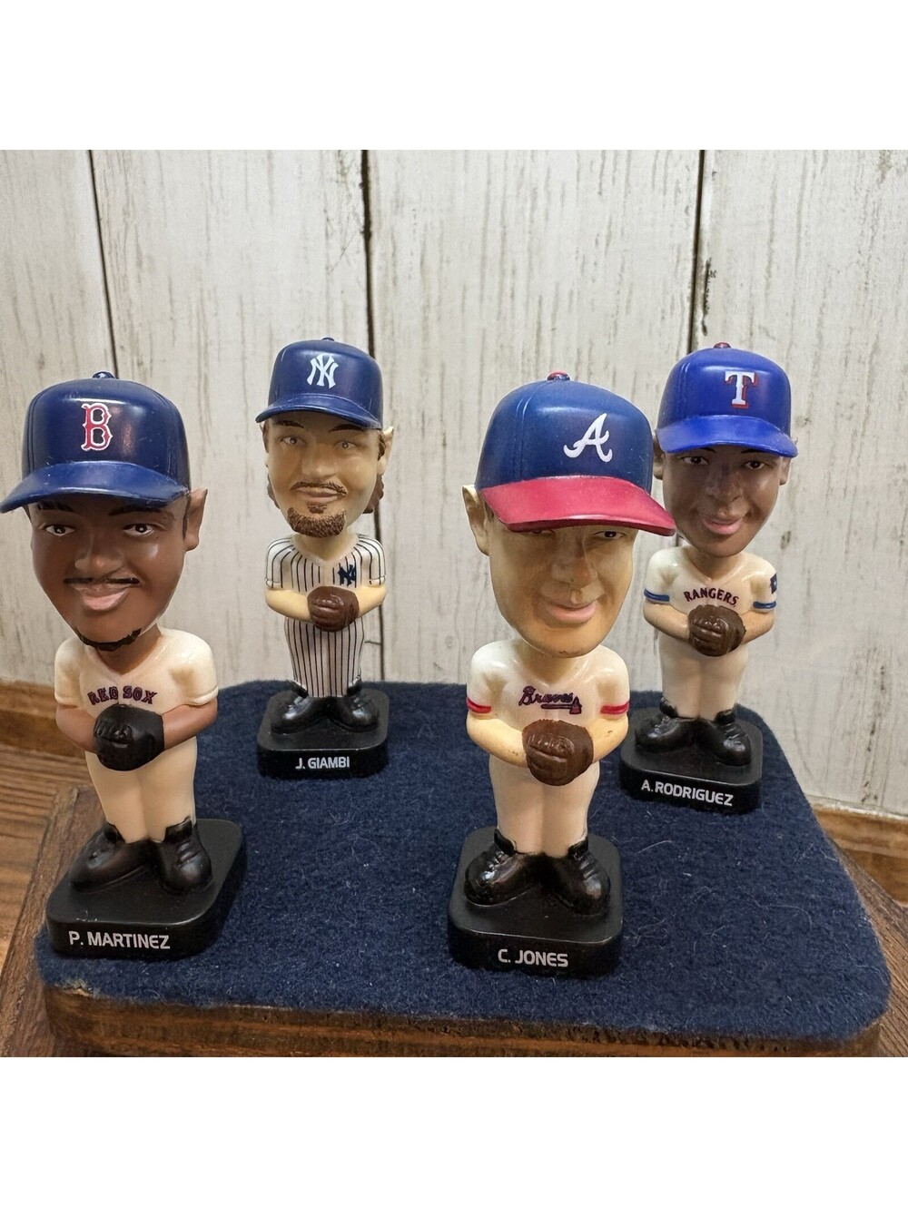 2002 3" Mini Bobblehead Fotoball Lot of 4 Giambi Rodriguez Martinez Chipper Post